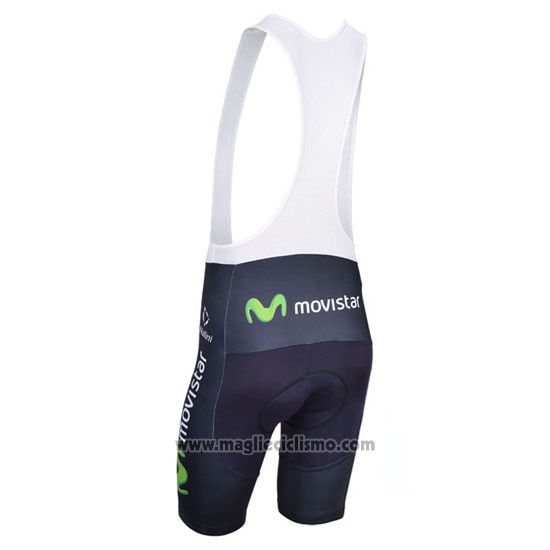 2013 Abbigliamento Ciclismo Movistar Lider Bianco Manica Corta e Salopette